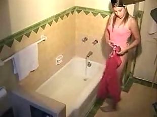 Hot masturbation of my sister in bathroom. Hidden cam