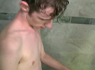 Cock riding boys in the shower